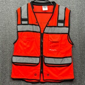 ML Kishigo Safety Vest Mens Medium Orange High Visibility Reflective S5704 Mesh